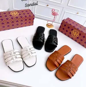 Sandal Flat Wanita Kekinian - Model Terbaru - Karet, Selop, Cewek, Shoes