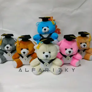 Boneka bear wisuda logo happy graduation lucu gemoy tinggi 14/15cm