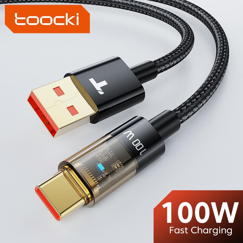 Cáp Sạc Siêu Nhanh Toocki 6A Dây Sạc USB Type C 100W Sạc Nhanh 3.0 Tương Thích Với Huawei Samsung Xiaomi Oppo Vivo Sạc Nhanh USBC Dây Dữ Liệu Sạc Nhanh Phụ Kiện