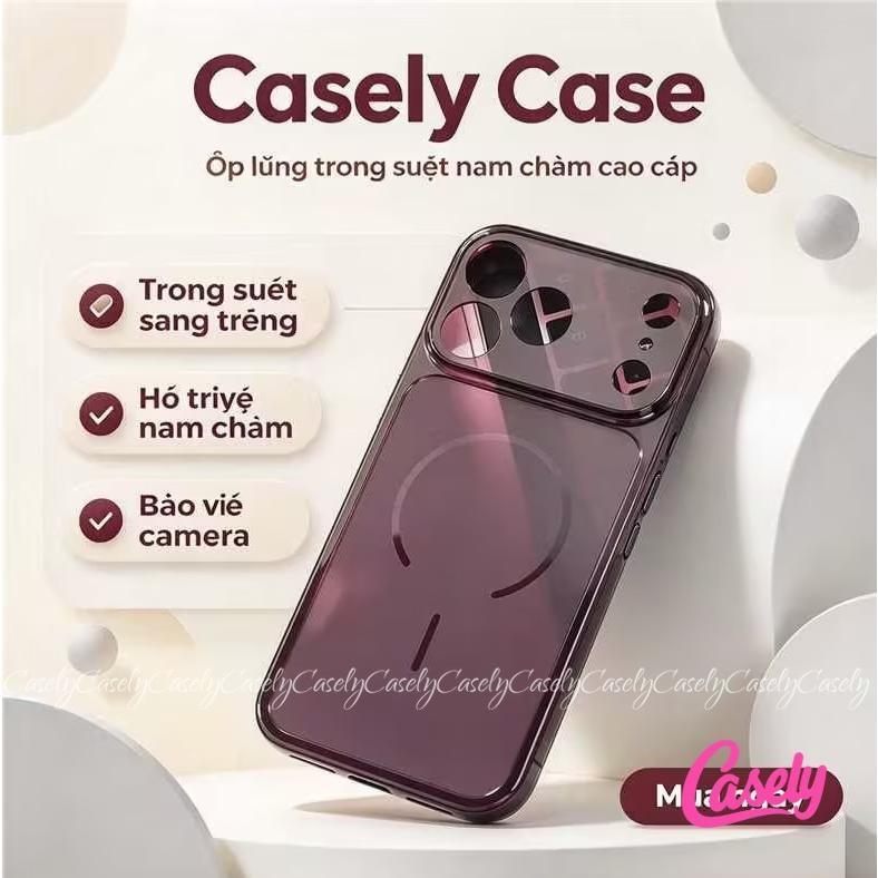 Ốp Lưng Cho IPhone 16 15 18 14 Plus Air 17 15 13 16 11 14 12 Pro Max Đế chụp ảnh sạc không dây trong suốt bảo vệ cao cấp chống rơi thiết kế toàn phần
