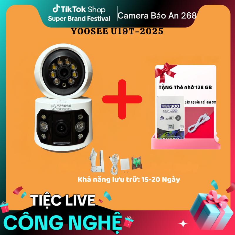   Bảo An x ...  Camera Yoosee + thẻ nhớ 128G lưu 20 ngày 2 Mắt Xoay 360 Độ   trong nhà  