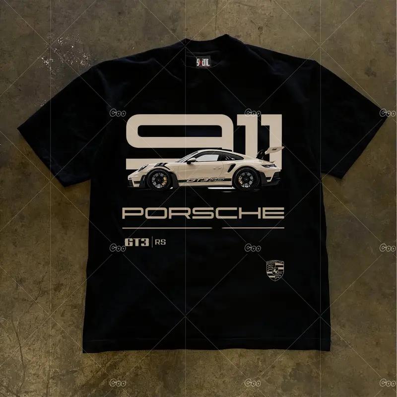 (24H SHIP)Áo thun nam nữ casual - In xe Porsche 911 GT3 RS - Phong cách đua xe thể thao cá tính - Mềm mại thoải mái - Cổ tròn tay ngắn - Kiểu dáng rộng - Thời trang dễ phối - Vải co giãn thoáng khí - Áo trên thoải mái