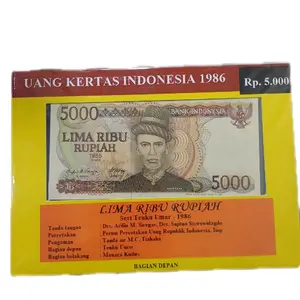 koleksi uang kuno 5000 rupiah Teuku umar 1986 dengan folder eksklusif kondisi sesuai real pick noser gress unc