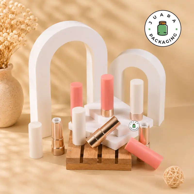 Wadah Lipstik 3.5gr Warna Pink – Kemasan Lipstik Kosong Mini untuk Lip Serum, Lipbalm, Lip Cream, Lipstick Refill – Wadah Kosmetik Isi Ulang Elegan 3.5 gr