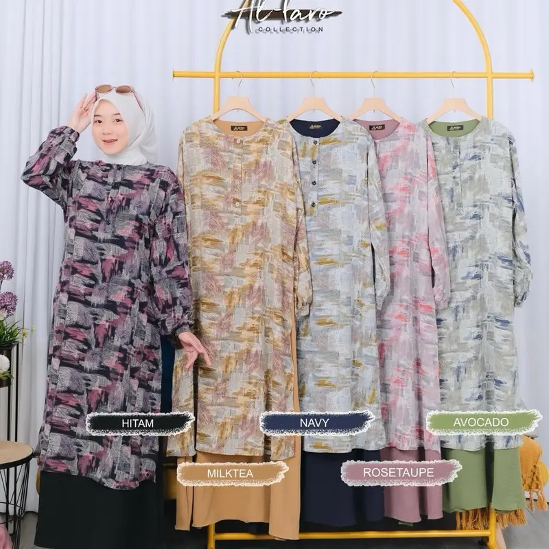 SANDRA DRESS NEW MOTIF ORIGINAL BY ALFARO MATT CRINKLE PREMIUM GAMIS MALAY FASHION WANITA TERBARU TERKINI TERMURAH 4
