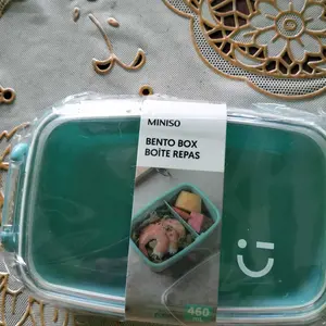 Miniso Portable Bento Box 460mL Lunch Box Kotak Makan Tempat Bekal Anak Dewasa Sekolah Kantoran Simpel