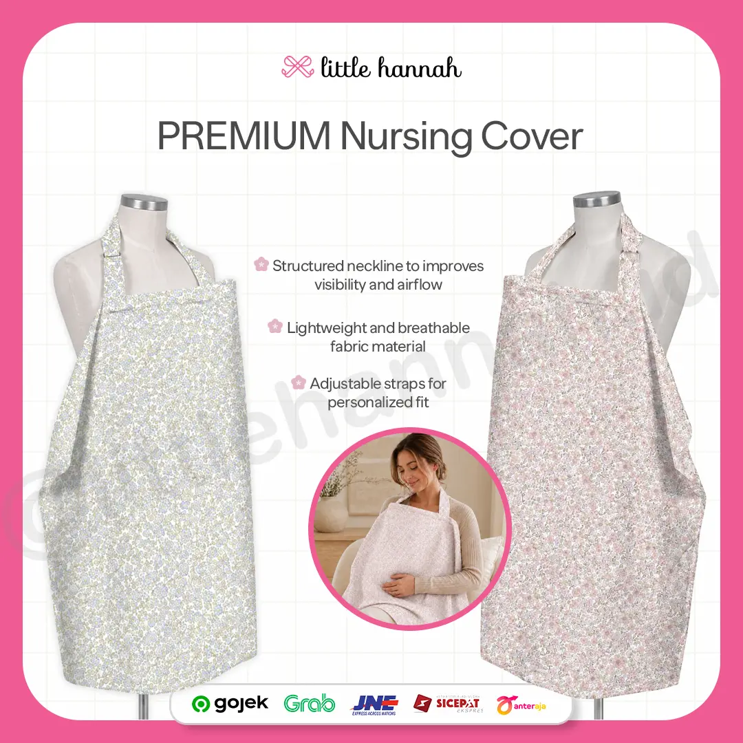 Premium Nursing Cover - Apron Menyusui 100% Cotton Twill Tutupan Menyusui Nursing Cover Bahan Katun Adem Tidak Panas