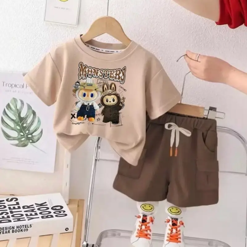Setelan Anak Laki-laki Usia 1-5 Tahun Labubu -- Baju Anak Cowok Labubu Monsters Lucu -- COD GRATIS ONGKIR 4