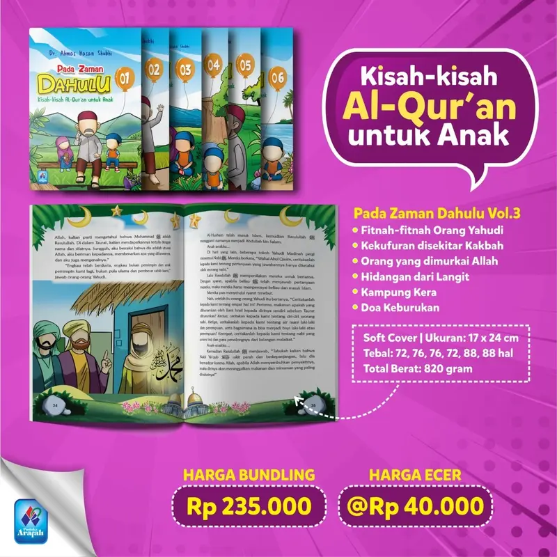 Pustaka Arafah Pada Zaman Dahulu Bagian 1-6 Buku Kisah Dalam Al-Quran Untuk Anak Soft Coer 5