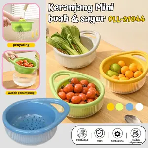 【COD】Keranjang Mini 2 PCS Cuci Buah dan Sayuran Plastik Tebal OLL-21043 / OLL-21044 Wadah