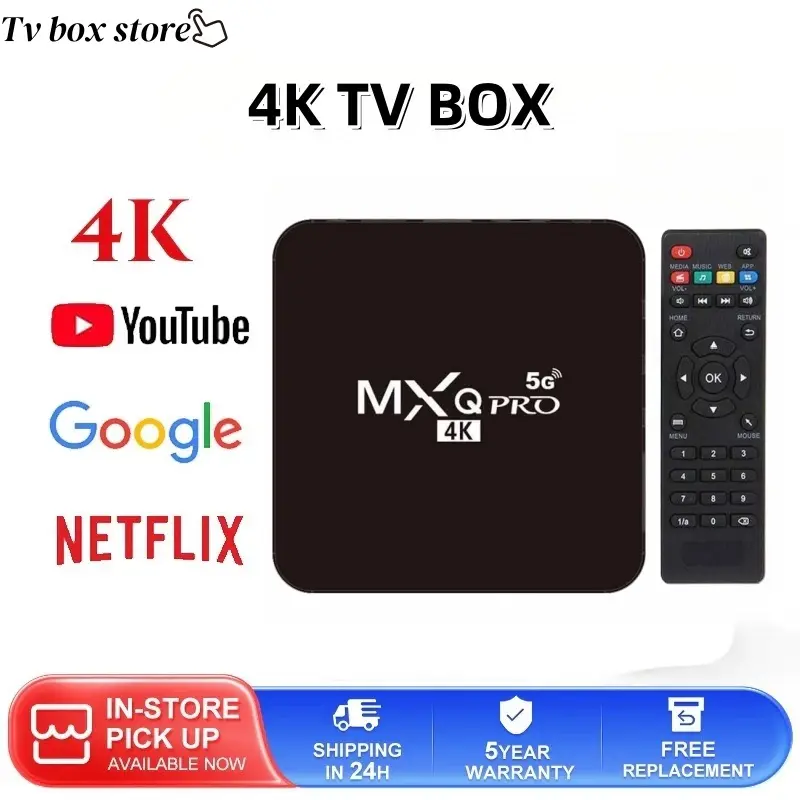 Kotak TV Android, 4K, HD, Kotak TV Pintar, RAM 16GB + ROM 256GB, WIFI 2.4G, Android 11.1, Pemain Media, Google Netflix dan Youtube disokong, [YA]