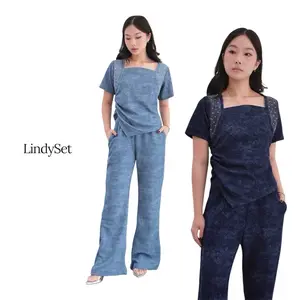 RARENOA - Lindy Set - Setelan Atasan dan Celana Panjang Wanita Casual