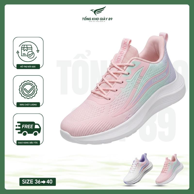 Giày thể thao nữ chạy bộ, tập gym chất vải thoáng khí, đế cao su êm nhẹ, chống trơn trượt A50,size 36-40