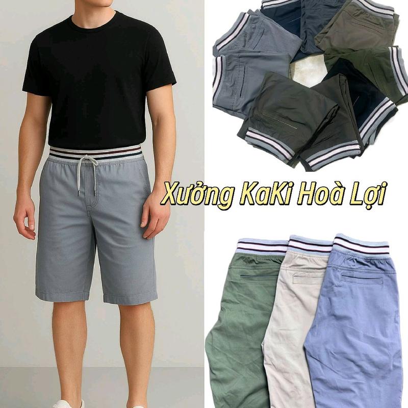 com bo 5 quần short kaki lưng thun nam màu ngẩu nhiên