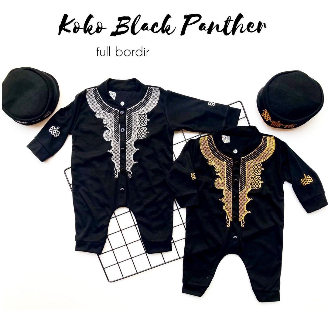 KOKO BLACK PANTHER Baju Jumper Muslim Peci Setelan Bayi Cowok Anak Laki Lebaran Aqiqah turki minato kenji fahri kareem shorban aziz sarkoci zayn KOKO BLACK PANTHER Baju Jumper Muslim Peci Setelan Bayi Cowok Anak Laki Lebaran Aqiqah turki minato kenji fahri kareem shorban aziz sarkoci zayn