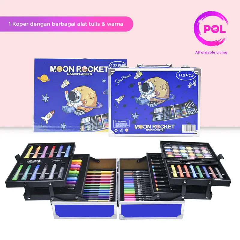 [POL] COD SNI Crayon Art Set 128pcs & 133pcs Koper Alumunium Besi | Krayon Pensil Warna 4