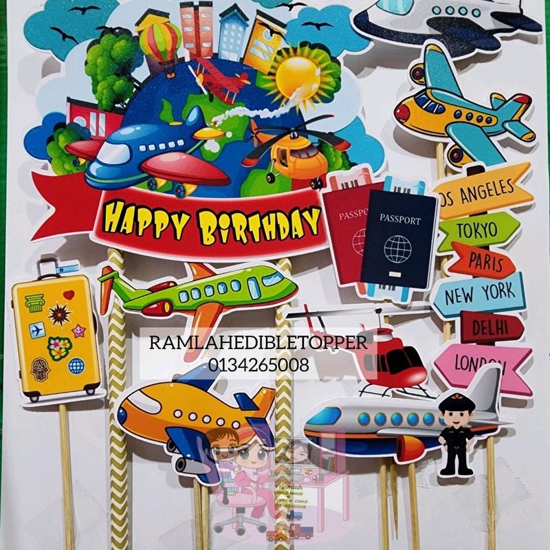 TOPPER CAKE TEMA KAPAL TERBANG ️️ - TikTok Shop Malaysia