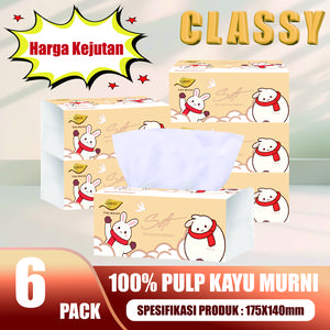 【Harga Kejutan】6 PCS / 10 PCS Tisu wajah 300 lembar kemasan manusia salju,  Lembut & Aman untuk Kulit - CLASSY