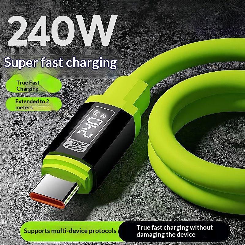 240W sạc nhanh Type-c cáp dữ liệu cho iphone Huawei điện thoại di động Xiaomi…