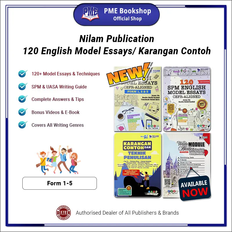 【PME Bookshop】 Nilam Publication: 120 English Model Essays SPM/ Form 1, 2, 3 | Karangan Contoh dan Teknik Penulisan Bahasa Melayu SPM | Buku Rujukan/Reference Book