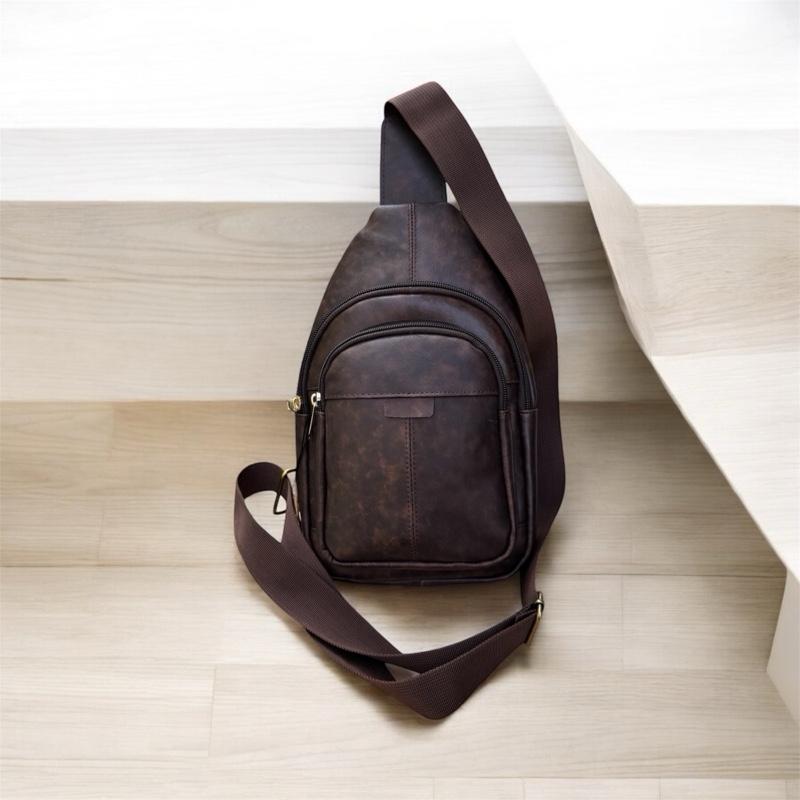  Túi đeo chéo  vai  Nam Nữ da bò sáp loang cao cấp 