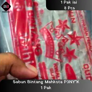 Sabun Cuci Ajaib Bintang Mahkota P3NY*K 1 Pak Isi 8 Pcs Warna dikirim Random  Soap kamar Biru