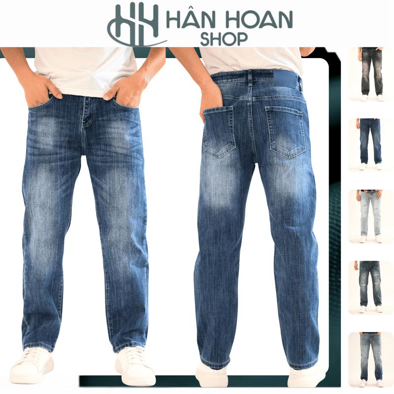 [ Xanh 9 - 28 Màu ] Quần Jean Cao Cấp Ống Suông Vừa ,Có Co Giãn, Ống Suông Dáng Đứng Chuẩn Fom,Phù Hợp Mọi Lứa Tuổi