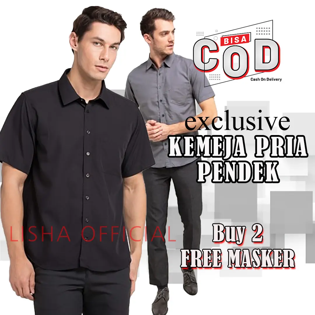Kemeja Pria Lengan Pendek Hem Kerja Kantor Kuliah Cowok Premium