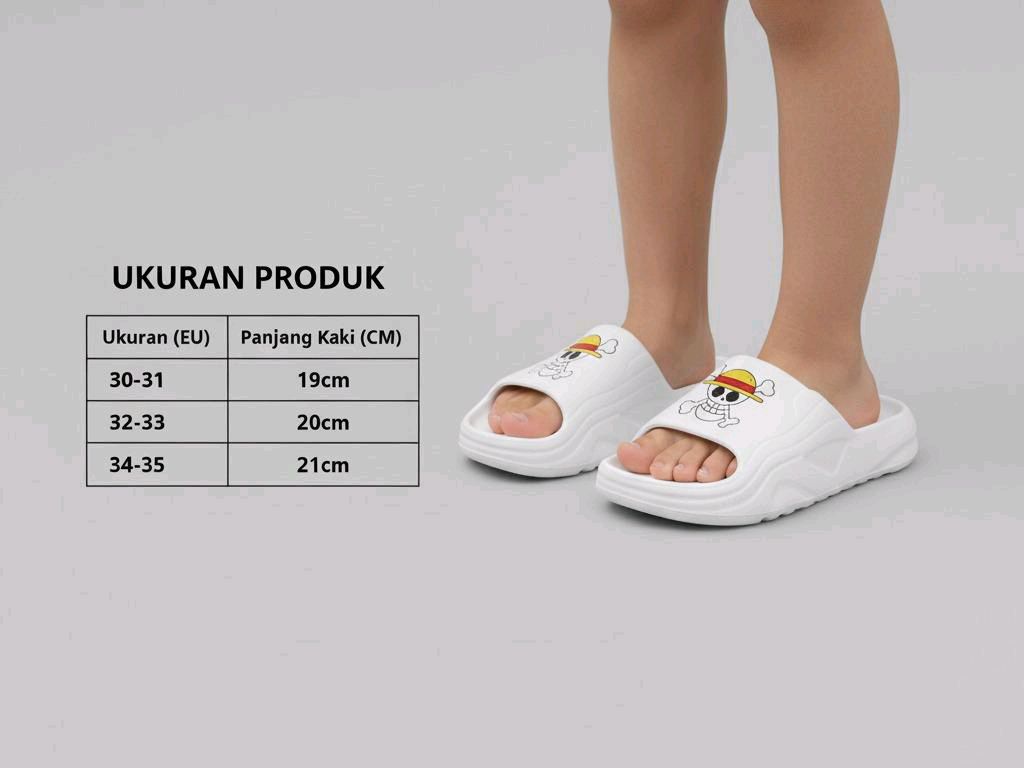 VIRAL Sandal anak laki-laki model selop karkarakter one piece / wanpis tanpa tali VIRAL Sandal anak laki-laki model selop karkarakter one piece / wanpis tanpa tali