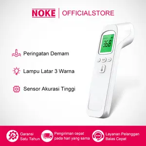 NOKE Thermogun Infrared Digital untuk Demam, Pengukur Suhu Tubuh Non-Contact dengan Sensor Dahi