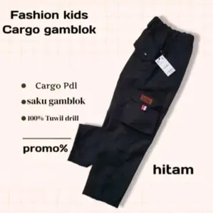 celana cargo anak panjang saku gamblok anak laki-laki 1-11 tahun Fashion