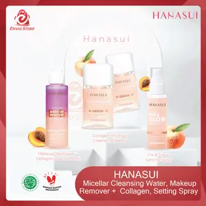ENVIO - HANASUI Collagen Micellar Cleansing Water / Makeup Remover + Collagen Water 100ml / Fix & Glow Setting Spray