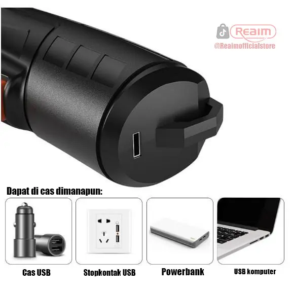REAIM 47 Pcs Set Bor Mini Portable Screwdriver Baterai Bor Mini Cordless Screwdriver 4.2 V Impact Cordless Drill Screwdriver Baterai Mesin Bor Obeng Set Lengkap Baterai Charger 5