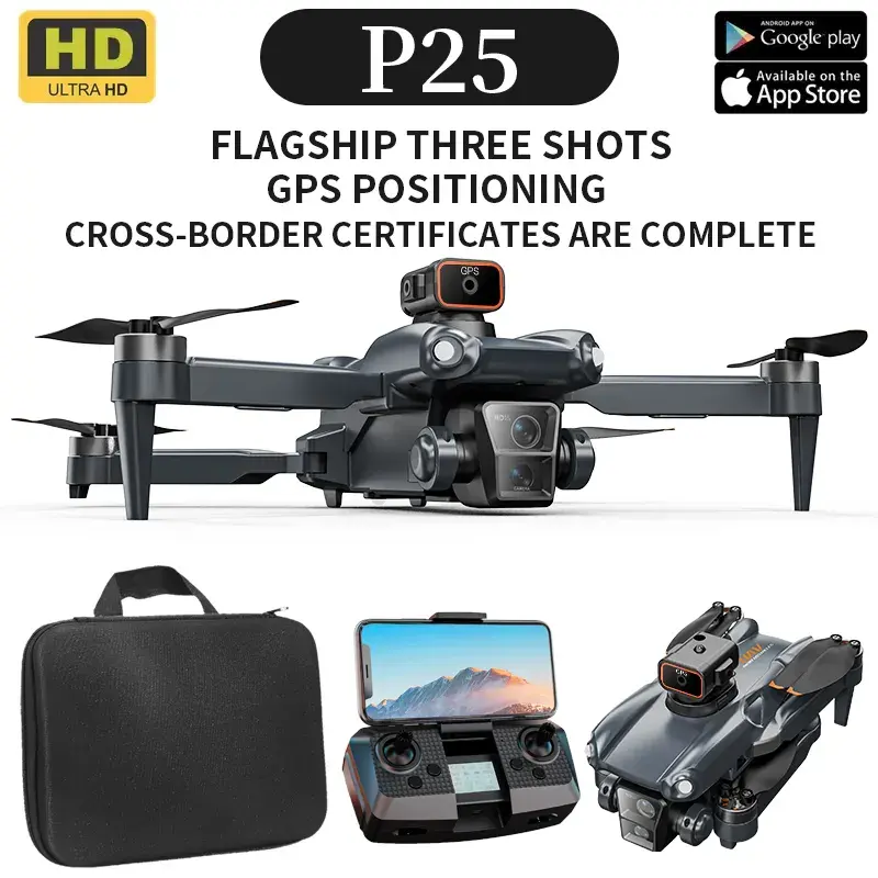 P25 Drone 4K Camera GPS Brushless Automatic Return for 18 minutes Range 600 meters Distance 5GWIFI Remote Control Aircraft