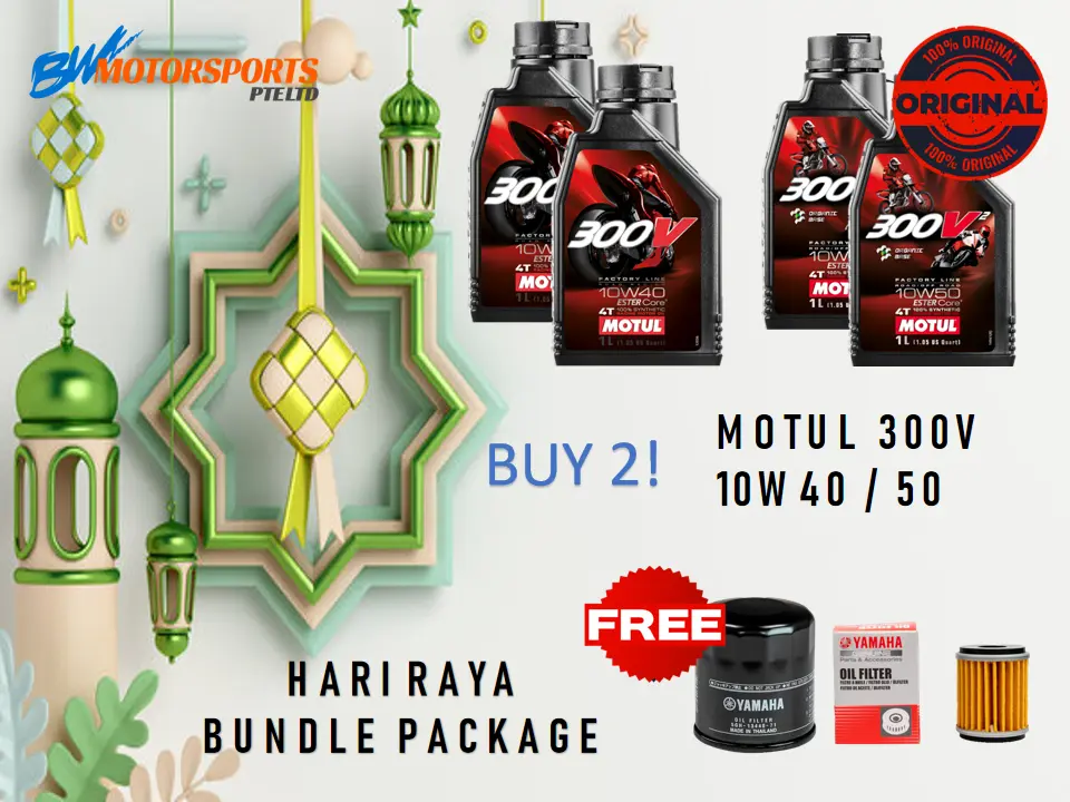 RAYA PROMOTION BUY 2 MOTUL 300V ENGINE OIL FREE OIL FILTER HARI RAYA 2025