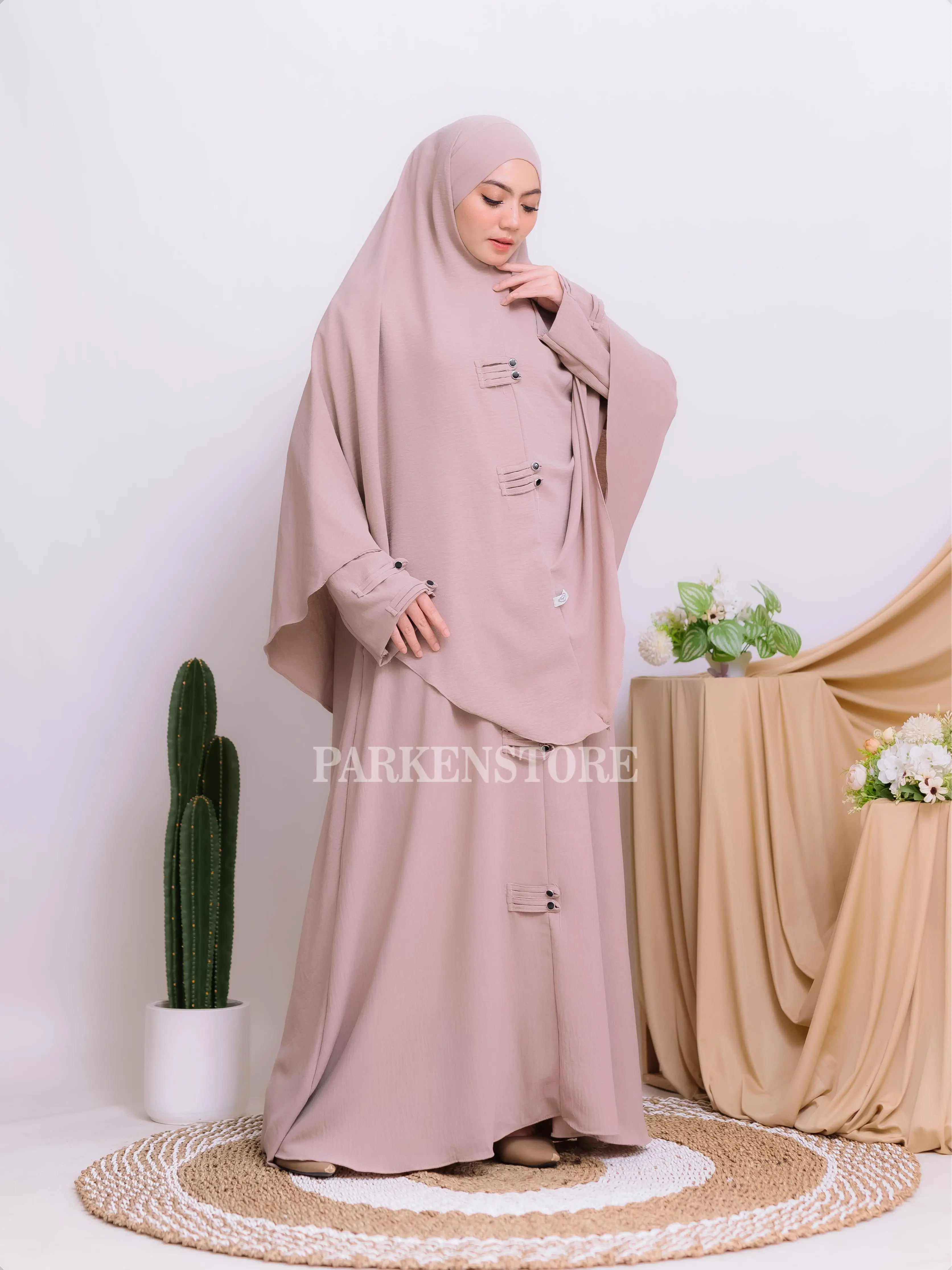 Gamis Haiva - Abaya Syar'i Set Hijab Bandana + Free Cadar tali Crinkle Airflow Highquality - Muslim Wanita Dress Syari Mewah Cantik Hitam Basic Dewasa Casual Remaja Lebaran Pesta Kondangan Ibu