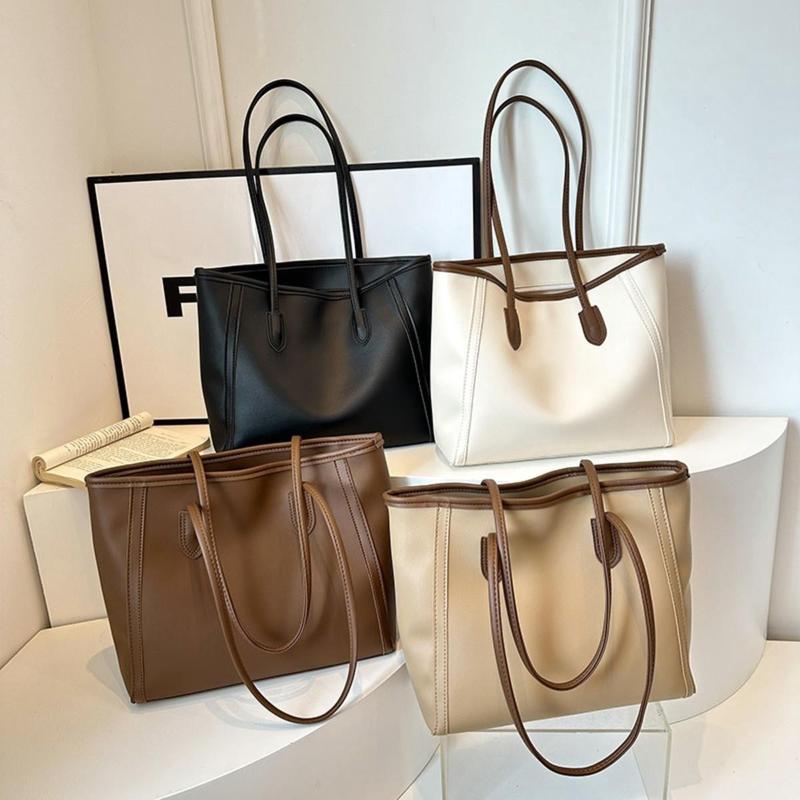 Túi tote da công sở thanh lịch hàng Dây kéo vai cổ điển phong cách retro có sức…