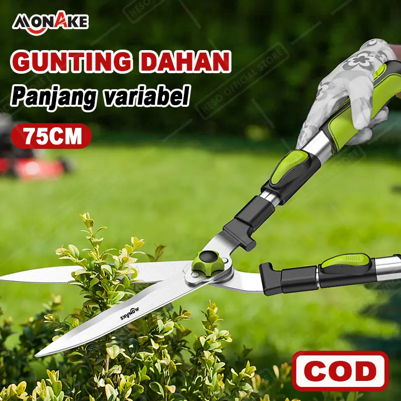 Gunting Potong Rumput 55cm-75cm （COD）/ Gunting Dahan Alat Pemotong Rumput Ranting Taman Kebun Gagang Fiber Tajam & Tahan Lama
