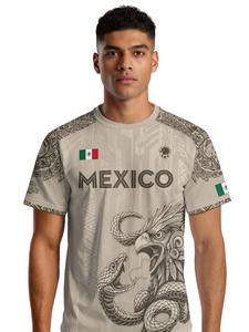 Camiseta de fútbol México Azteca Águila Herencia, estampado integral, estilo casual ajustado para todas las estaciones, diseño único de animales y tribales