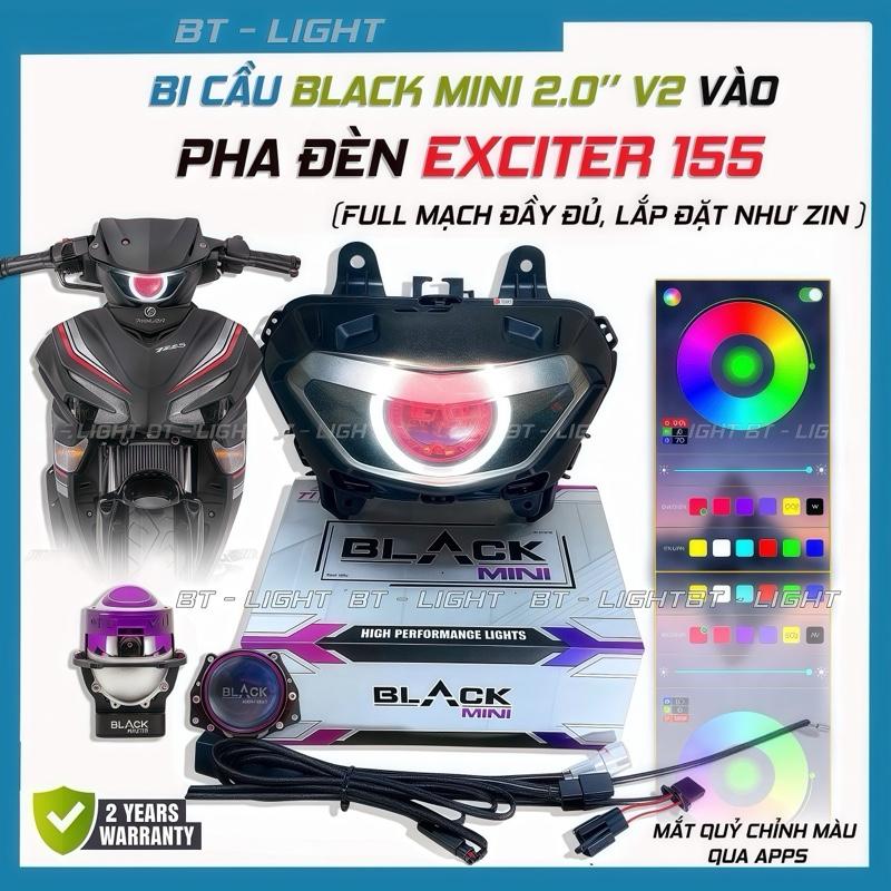 Đèn Bi Cầu Titan Black mini 2.0 v2 lên pha Exciter 155 Đèn Pha Led  BH 2 năm