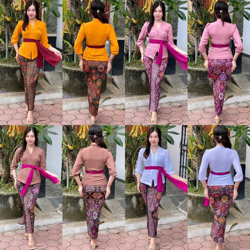 ONESET KEBAYA AIRFLOW LENGAN KERUT/setelan kebaya bali/set pakaian tradisional 0