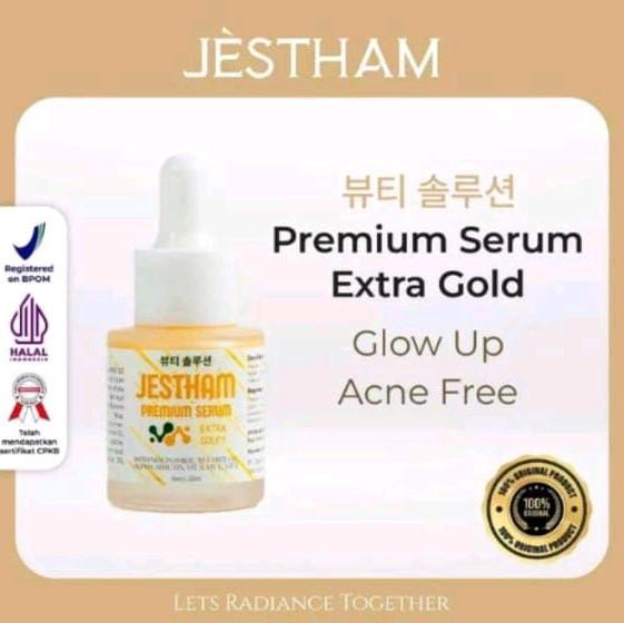 JESTHAM SERUM GOLD PREMIUM KOREA Essence Wajah Perawatan Bopeng Pencerah Aging Tetes Hitam 5