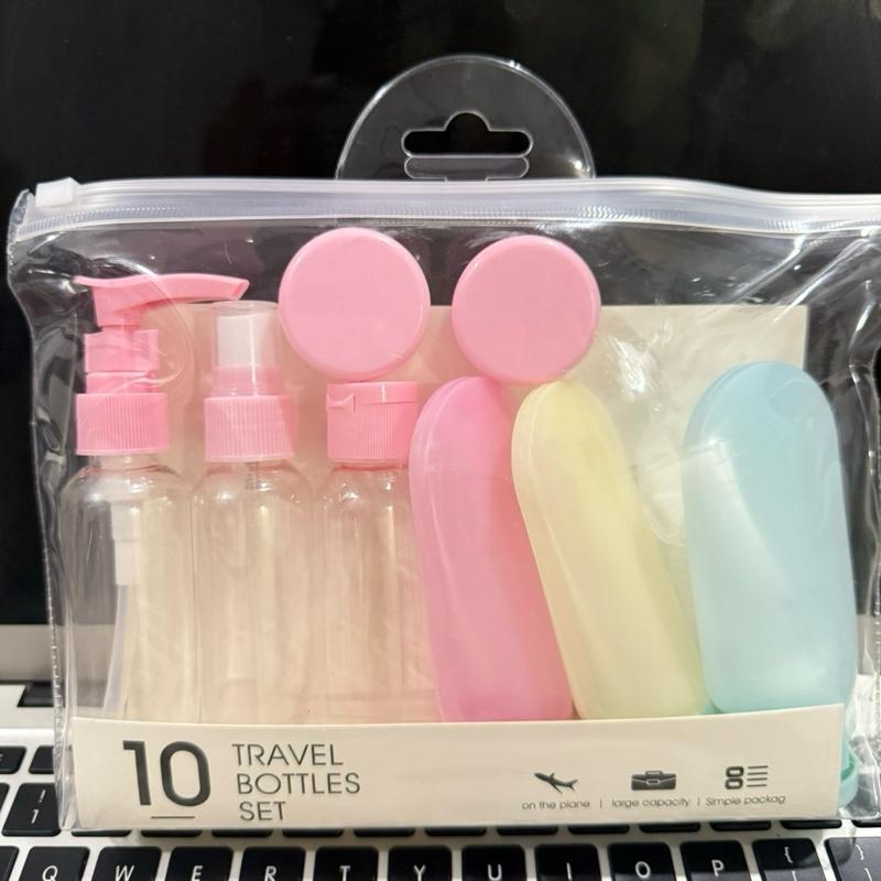  Bộ Chiết Mỹ Phẩm 10 Chi Tiết Chiết Dầu Gội - Sữa Tắm Mang đi Du Lịch Tiện Lợi. 