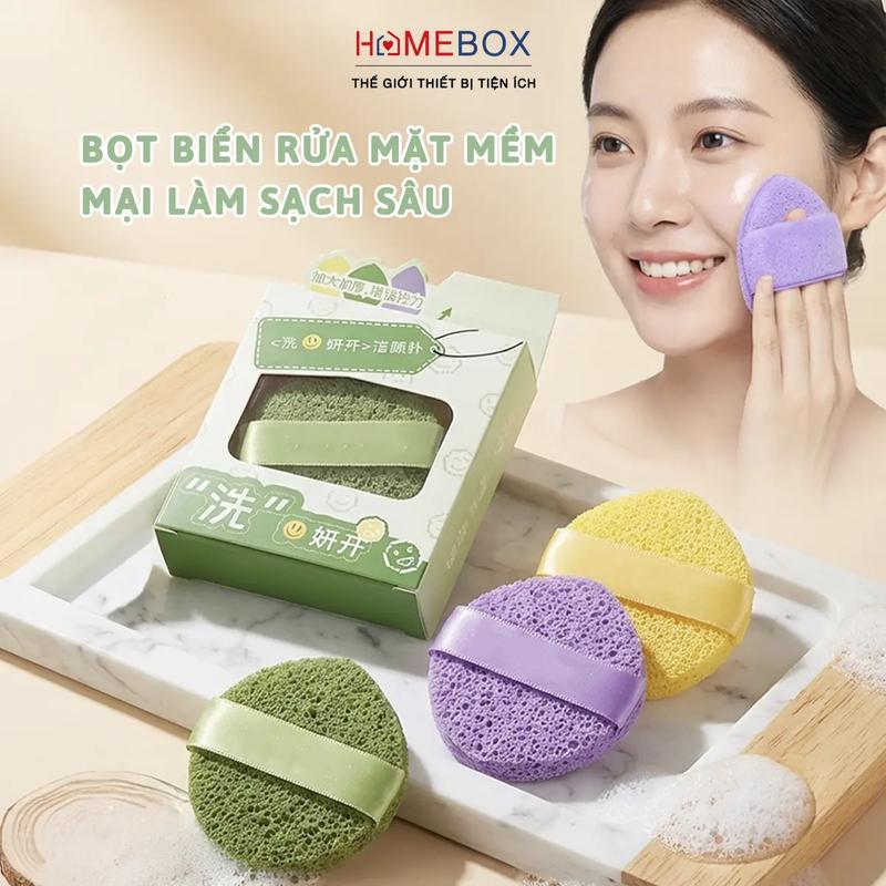 COMBO 3 Mút Rửa Mặt Bọt Biển Làm Sạch Nhanh Mềm Mại, Bông Nở Rửa Mặt Thân Thiện…