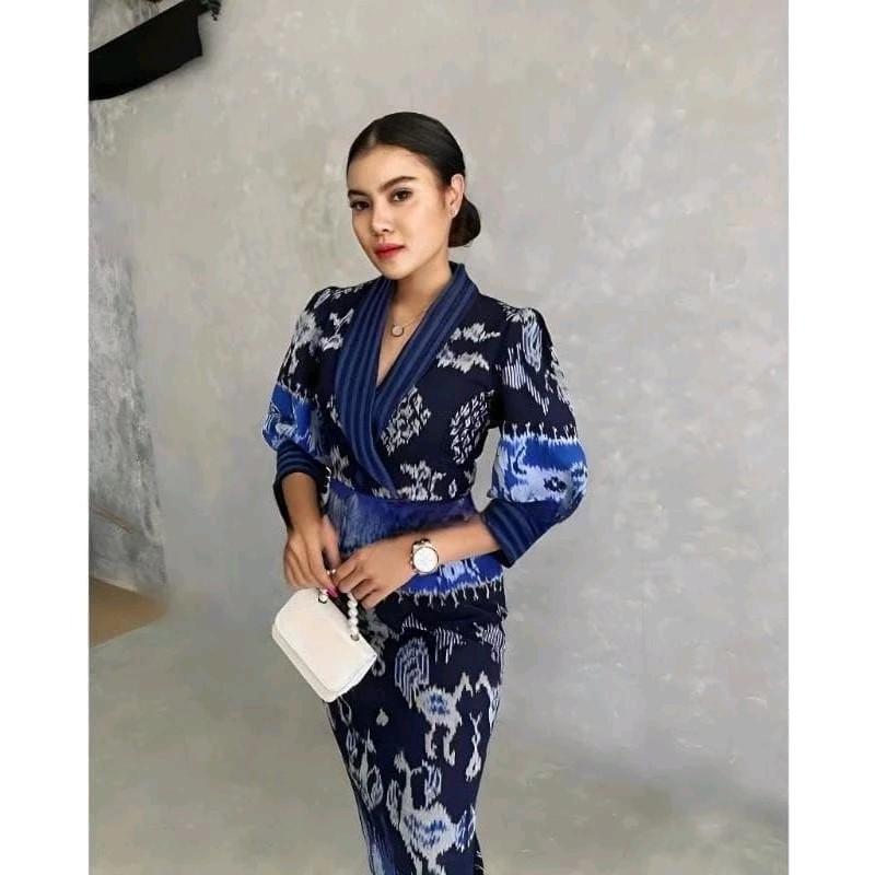 dress tenun iris - dress tenun pesta - dress sumba 0