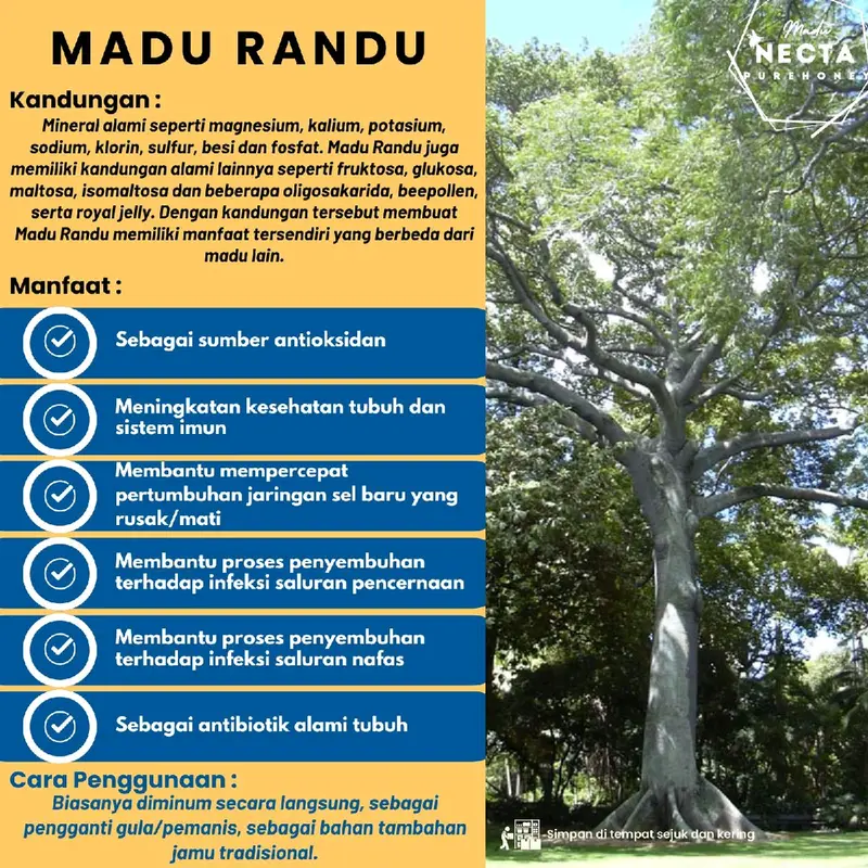 Madu Randu / Madu Necta Purehoney RANDU / Ceiba Pentandra Honey / RAW Honey / Madu Murni / 100% Madu Alami / Asli / RANDU 2