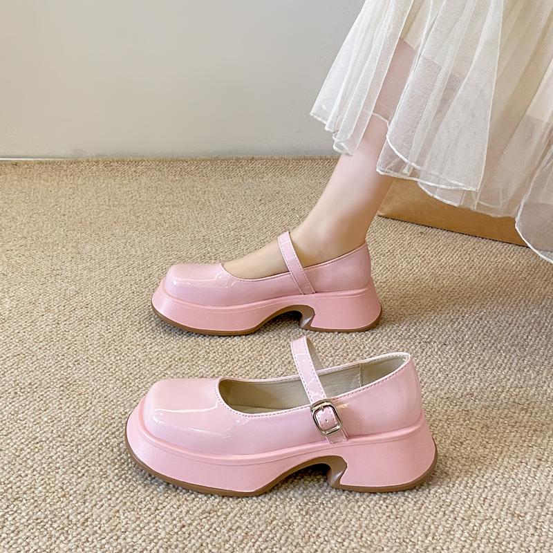 SK-034 [Sepatu DNY] Sepatu Kerja Cewek Hitam Polos Simple Sepatu Platform Wanita Kasual Spatu Loafers Shoes Perempuan 0