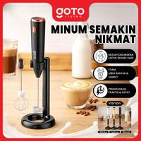 Gambar (Best Offer) Goto [COD] Cremo Hand Mixer Mini Milk Frother Elektrik Alat Pengocok Telur USB Rechargeable Free Stand Holder - BLACK dari Goto Living Kota Tangerang 1 Tokopedia