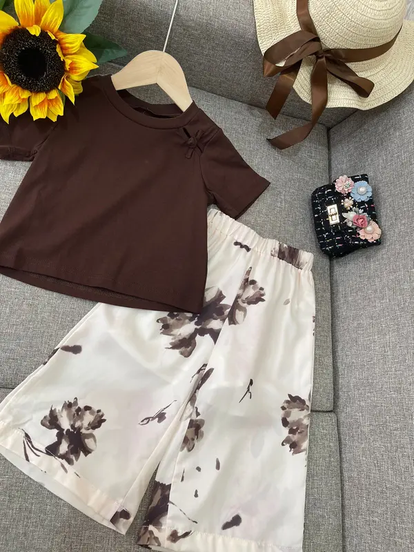 [KIDSFASHIONKOLEKSI] Setelan Cheonsam Hazel Brown  Anak Perempuan Motif Ash Flower 6