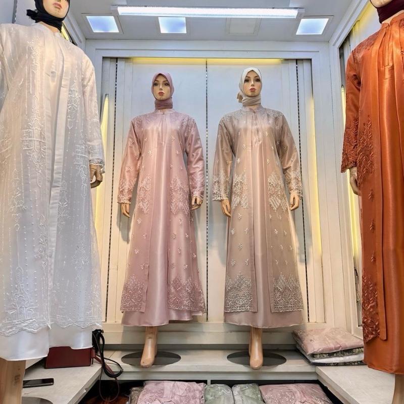 Gamis pesta belah pintu Cristal kawasaki mix Tile sapto bunga Dress Baju Muslim 0